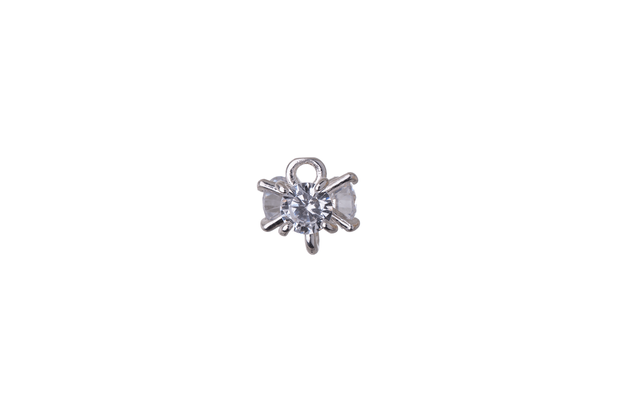 8mm x 7mm Cubic Zirconia Cluster Link Connector - Made of Plated Brass - Sold Individually - K112