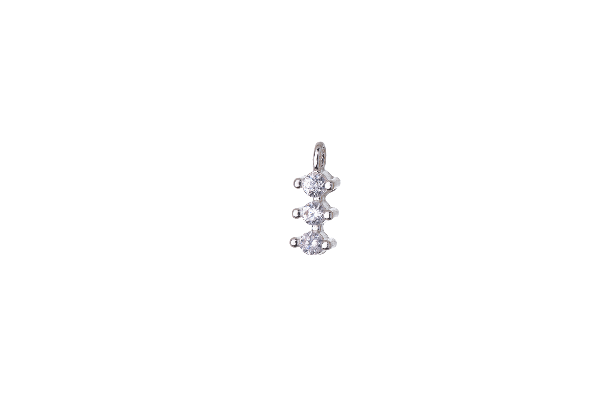 10.5mm x 3.5mm Cubic Zirconia Triple Drop Pendant - Plated Brass - Sold Individually - K114