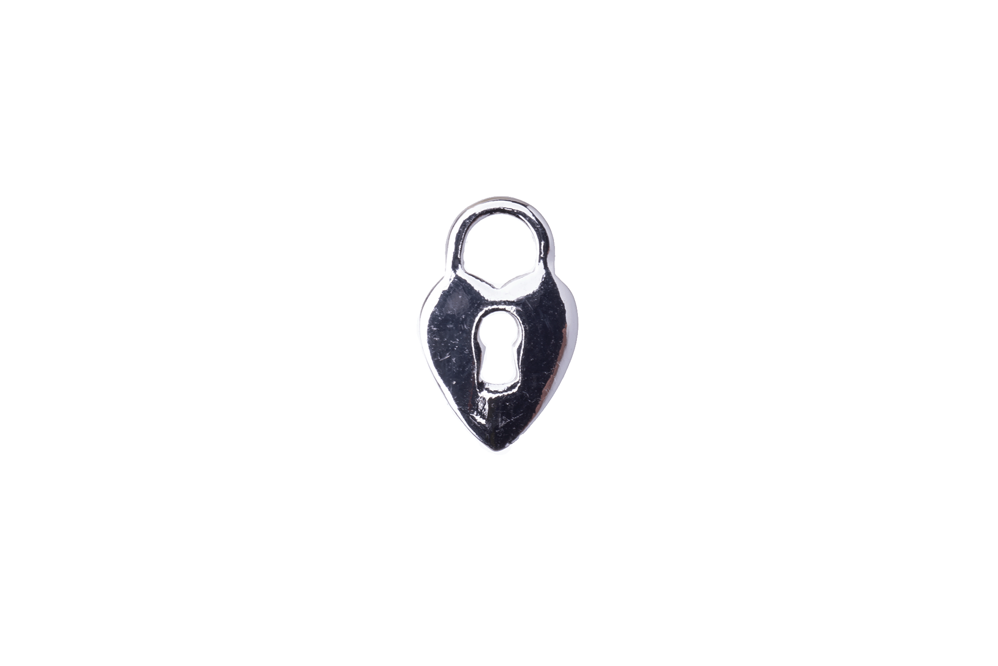 16mm x 10.25mm Heart Lock Charm - Plated Zinc - Sold Individually - K123