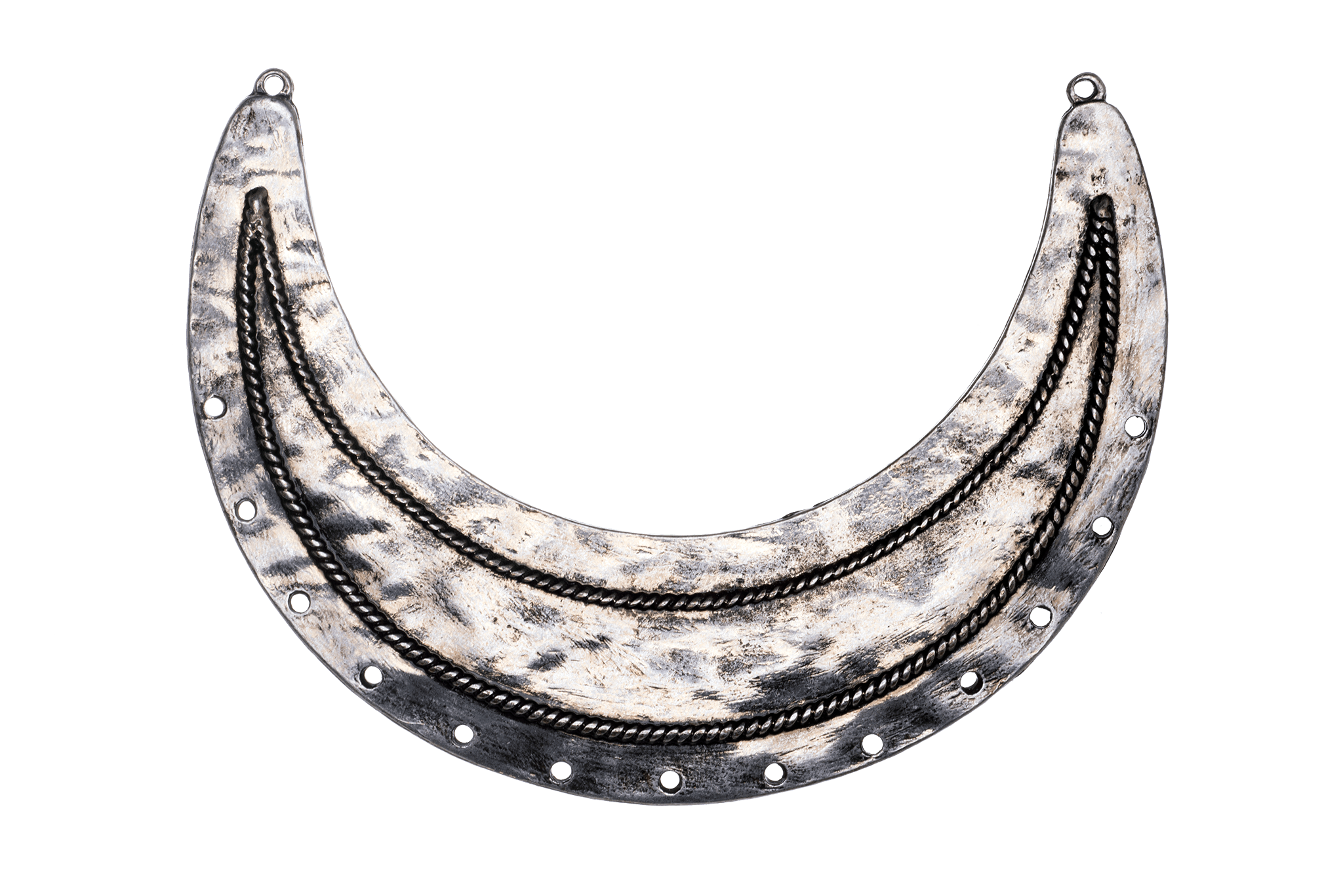 84mm Large Curved Collar Pendant - Made of Pewter - 2 Loops, 13 Holes - Sold by the Piece - Available in Multiple Finishes - K94