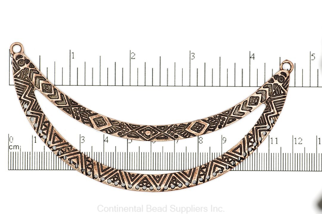 119mm Detailed Double Collar Pendant - With 43 Holes - Made of Pewter - Sold by the Piece - Multiple Finishes - K95