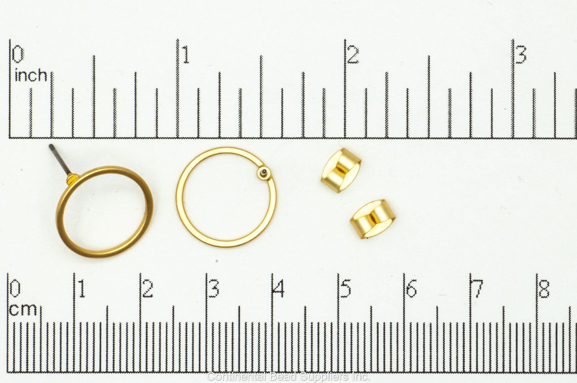 15mm Round Hoop Post Earring - Earnut Included - Available in 4 Finishes - Sold by the Piece - KE-21