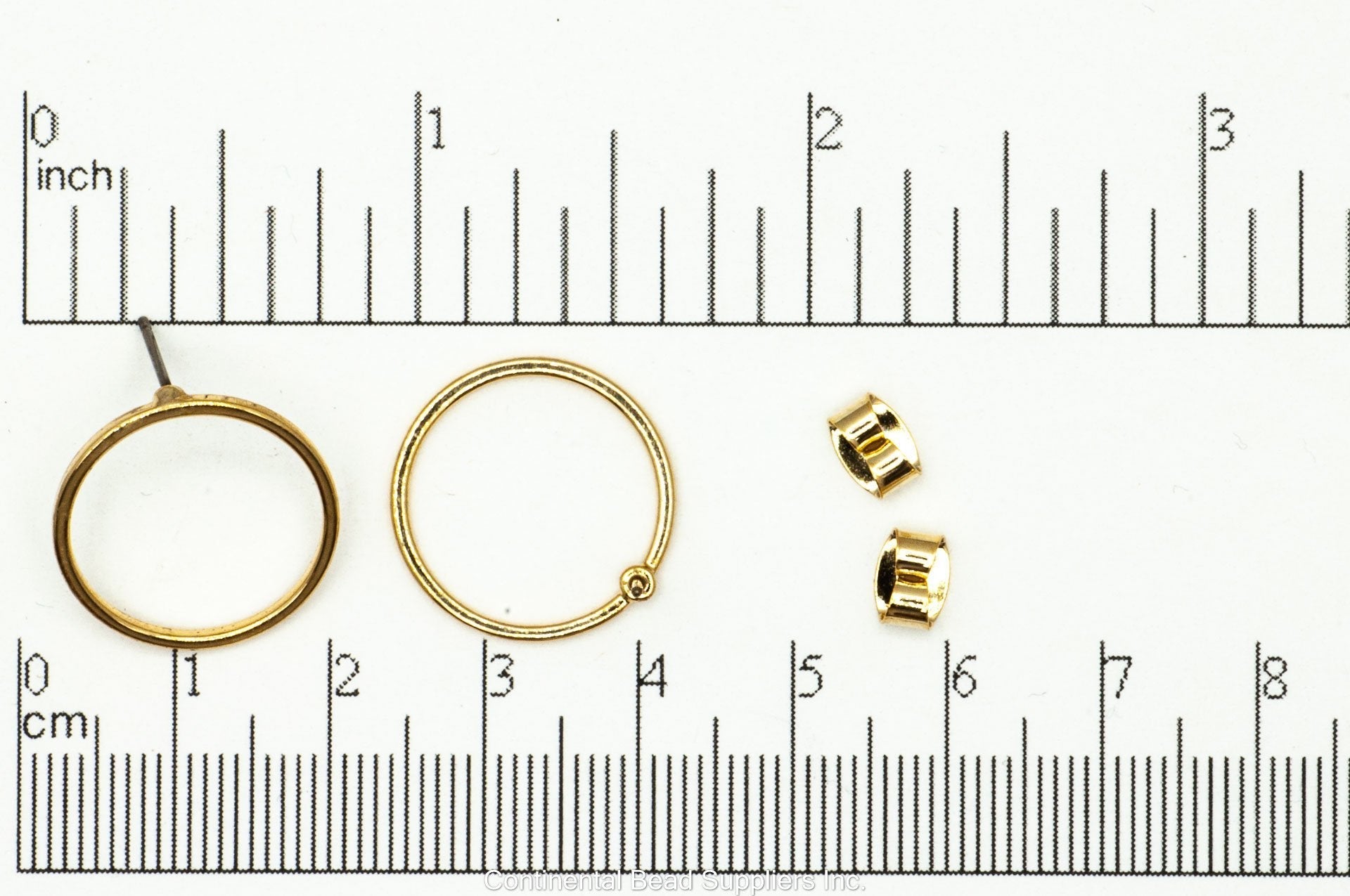 18mm Round Hoop Post Earring - Earnut Included - Available in 4 Finishes - Sold by the Piece - KE-22