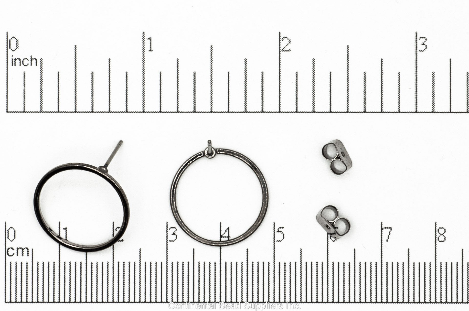 18mm Round Hoop Post Earring - Earnut Included - Available in 4 Finishes - Sold by the Piece - KE-22