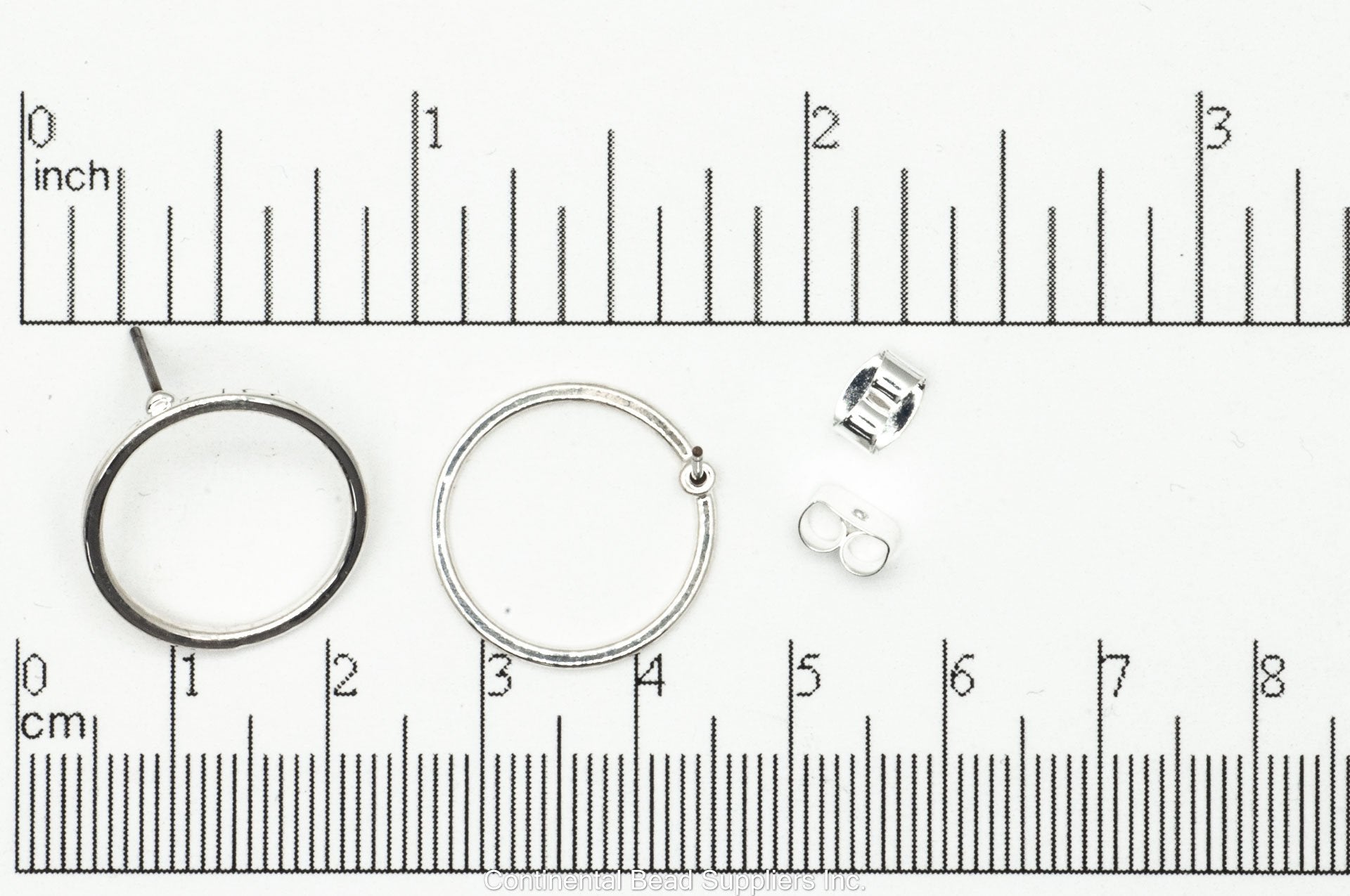 18mm Round Hoop Post Earring - Earnut Included - Available in 4 Finishes - Sold by the Piece - KE-22