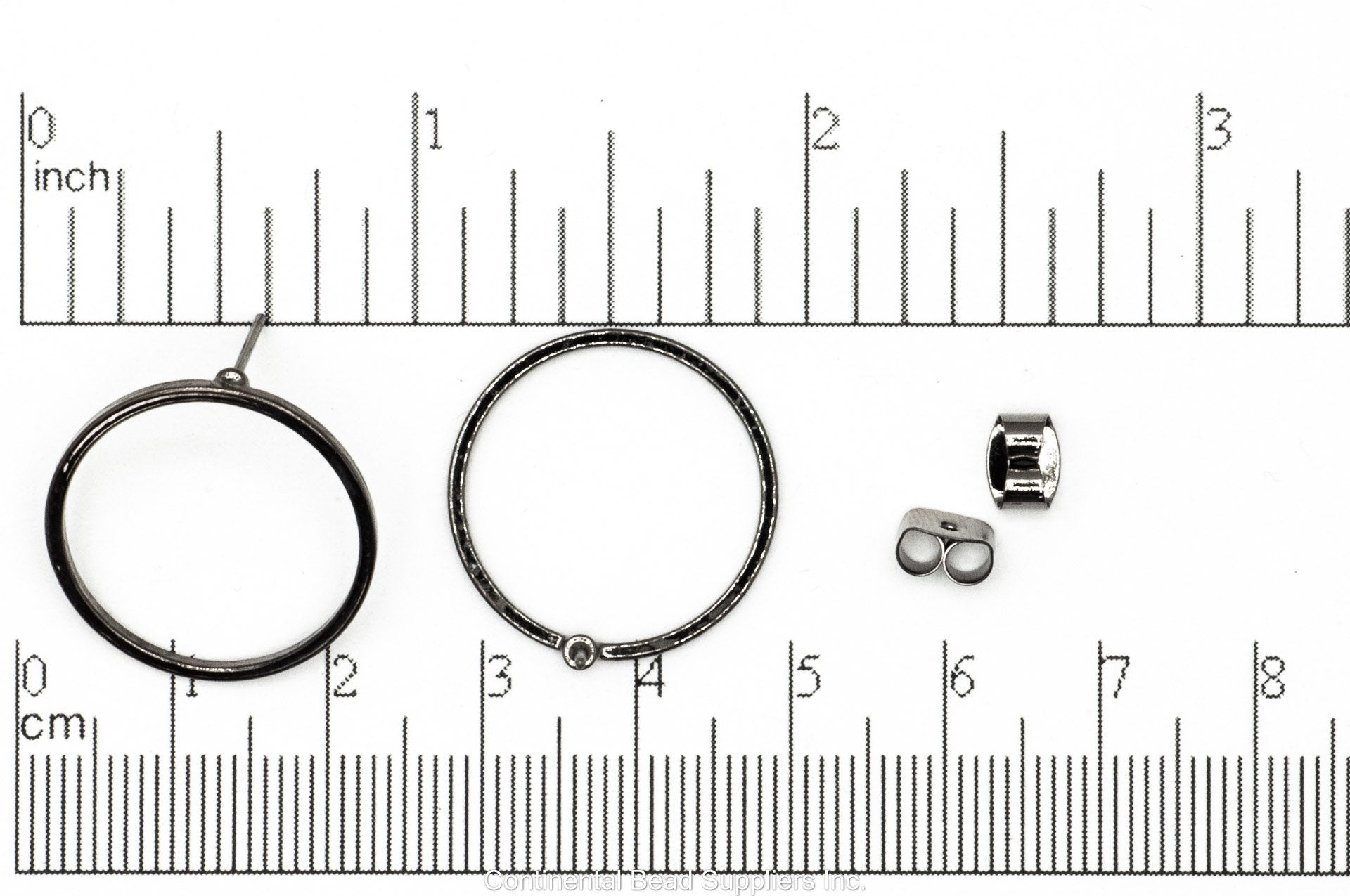 21mm Round Hoop Post Earring - Earnut Included - Available in 4 Finishes - Sold by the Piece - KE-23