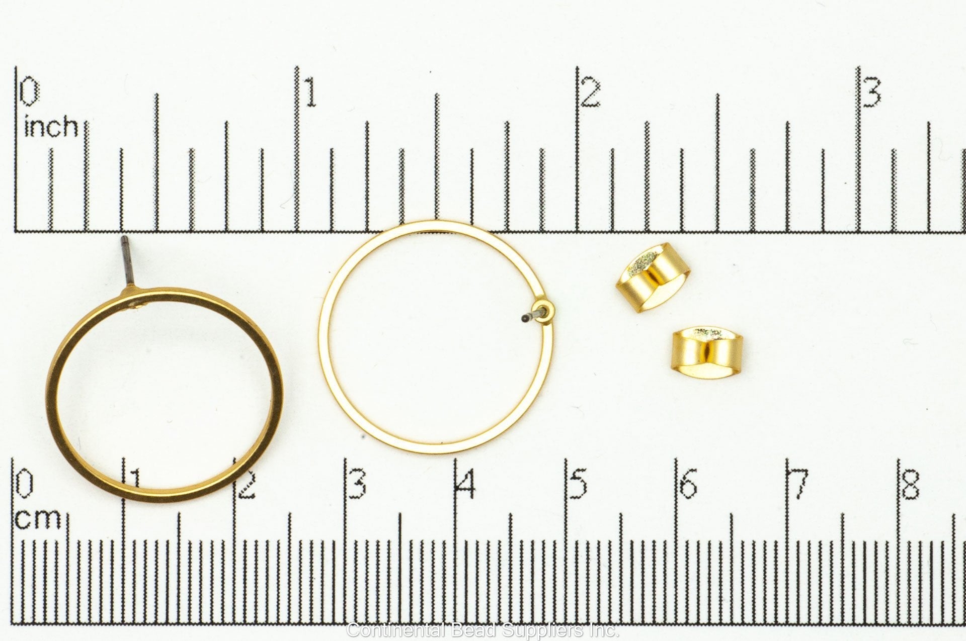 21mm Round Hoop Post Earring - Earnut Included - Available in 4 Finishes - Sold by the Piece - KE-23