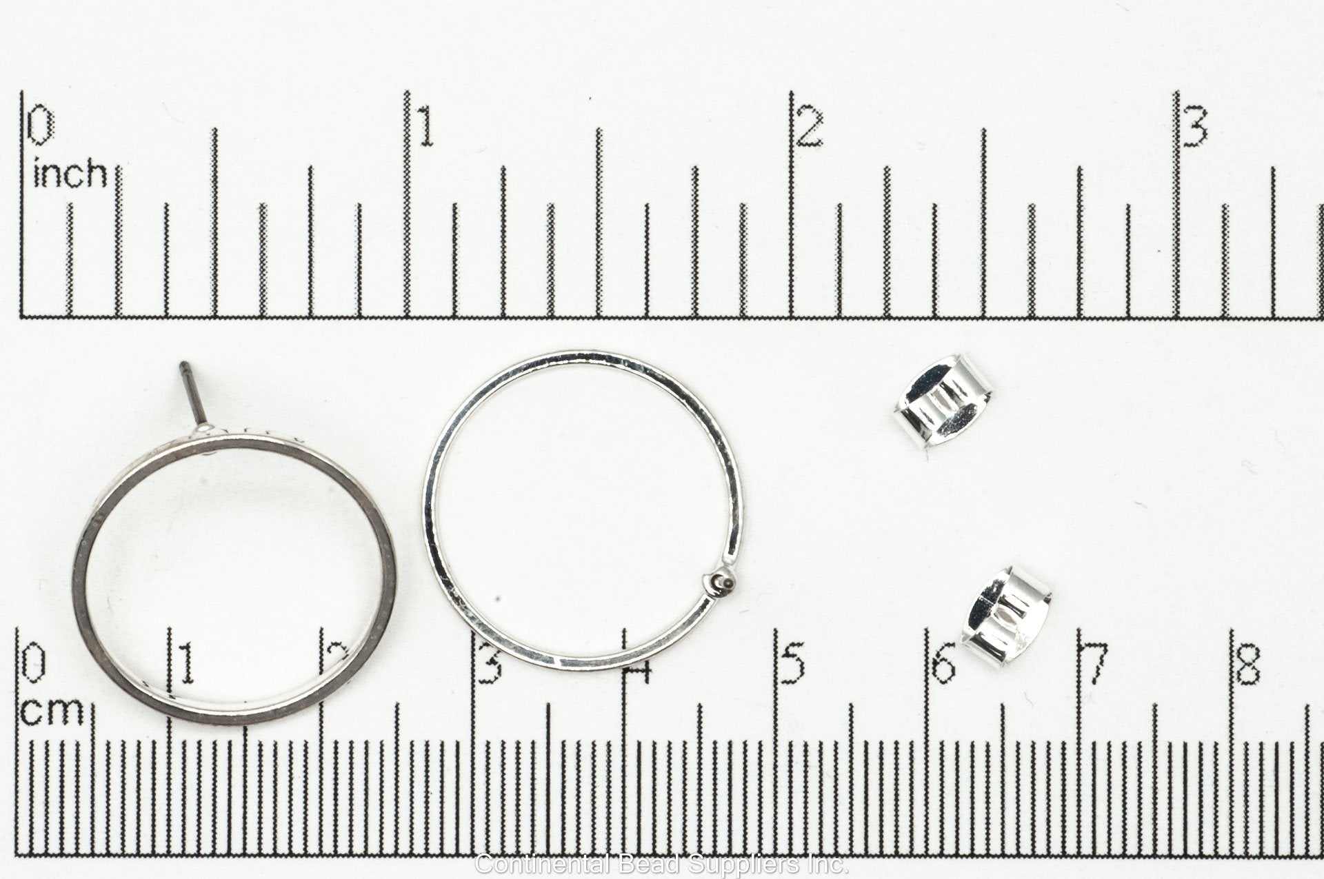 21mm Round Hoop Post Earring - Earnut Included - Available in 4 Finishes - Sold by the Piece - KE-23