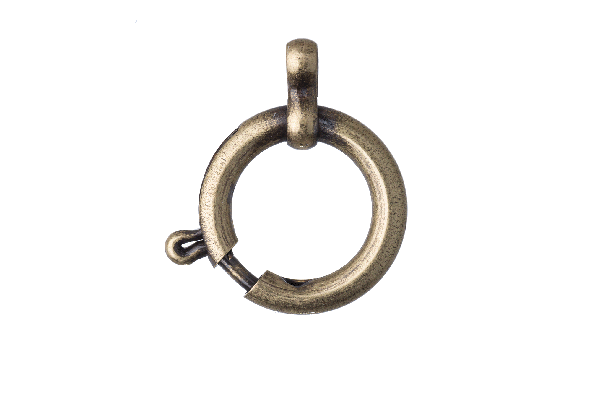 21mm Spring Ring Clasp w/ Loop - Made of plated brass - Sold individually - SR21