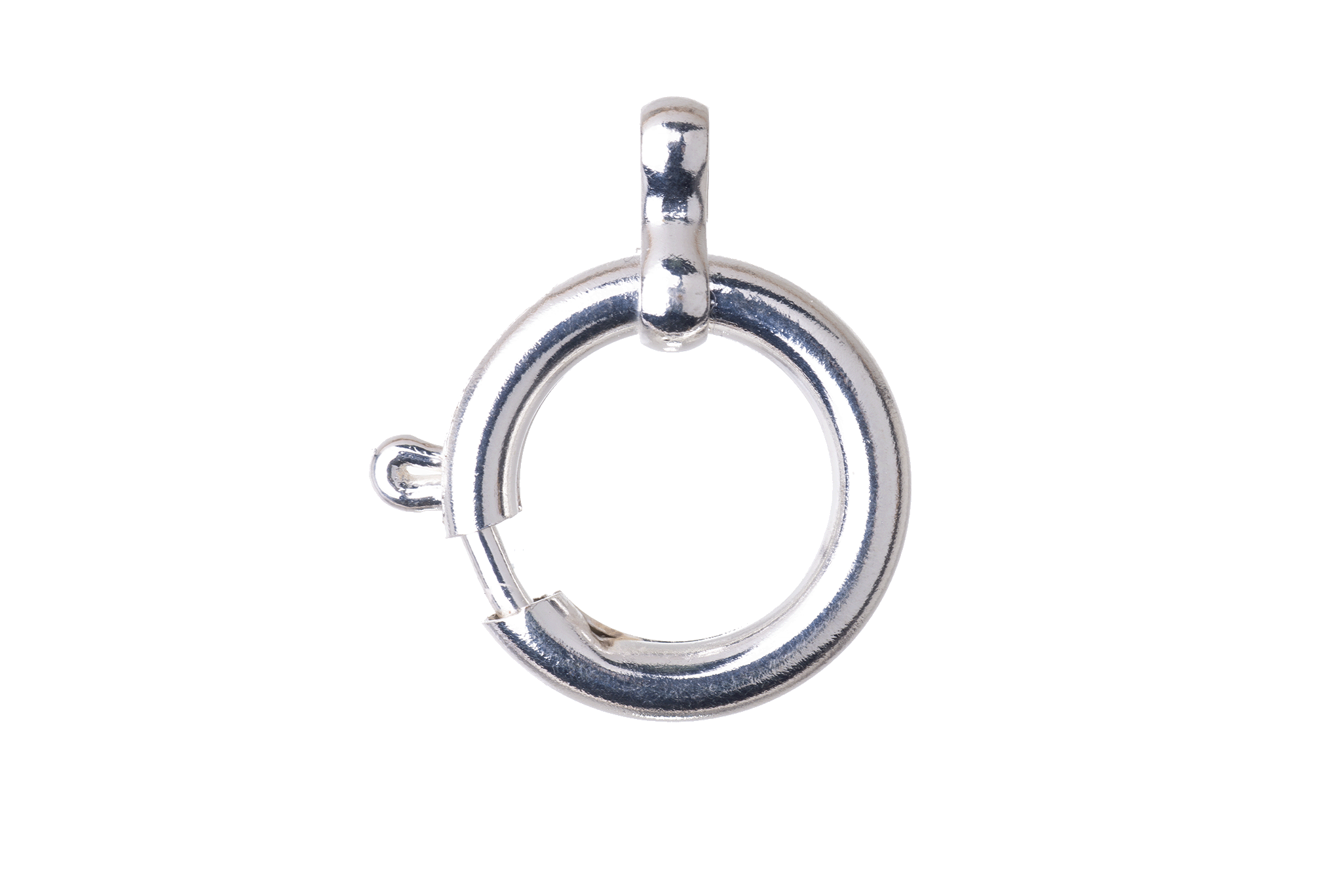 21mm Spring Ring Clasp w/ Loop - Made of plated brass - Sold individually - SR21