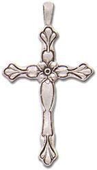 32mm x 57mm Floral Cross Pendant - Made of Pewter - Available in Antique Pewter & Gold Finishes - Sold Individually - CBS1099