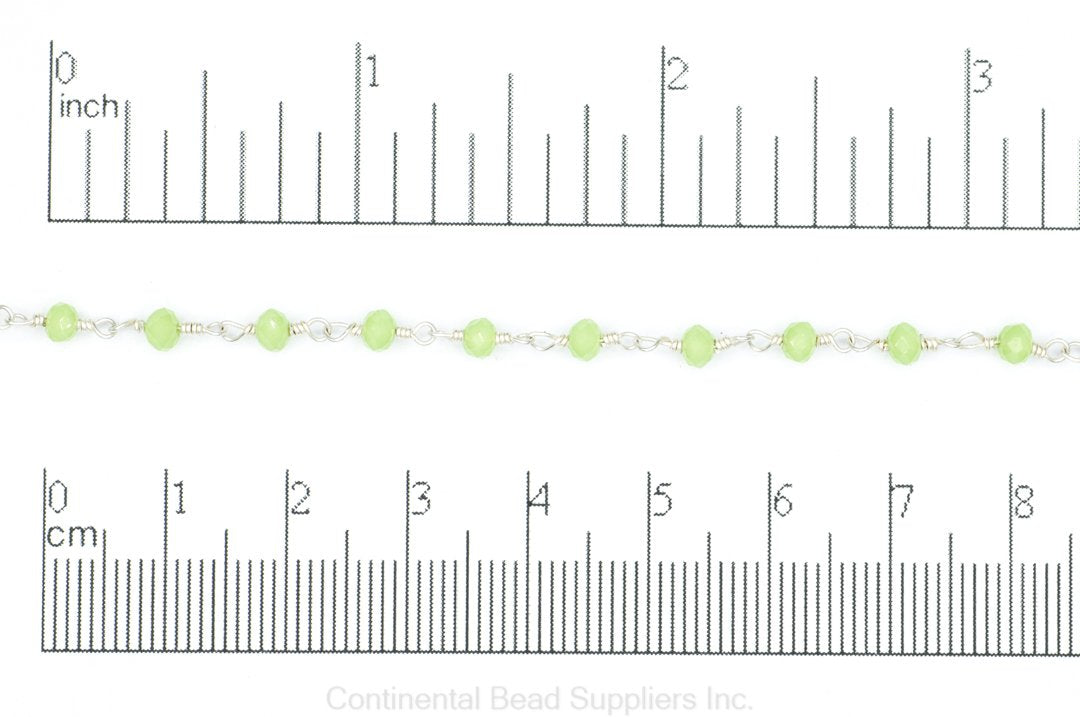 3.5mm Fire Polished Glass Beaded Rosary Specialty Chain sold by the Foot available in Multiple Colors - CH 151