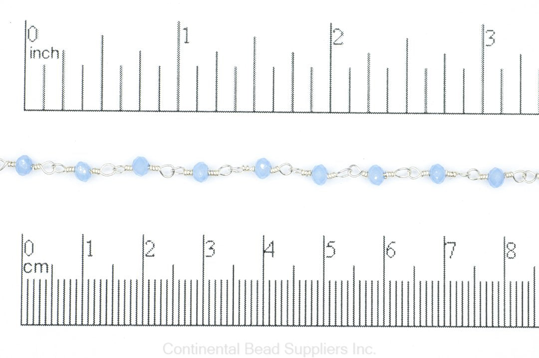 3.5mm Fire Polished Glass Beaded Rosary Specialty Chain sold by the Foot available in Multiple Colors - CH 151