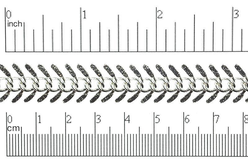 13mm Textured Fishbone Chain - Made of plated brass - Sold by the foot - Ch-301