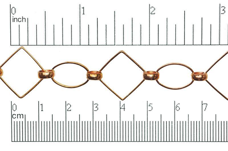 14.5mm x 10.4mm Ovals 18.9mm Diamond Link Specialty Chain sold by the Foot available in Multiple Colors - CH 310