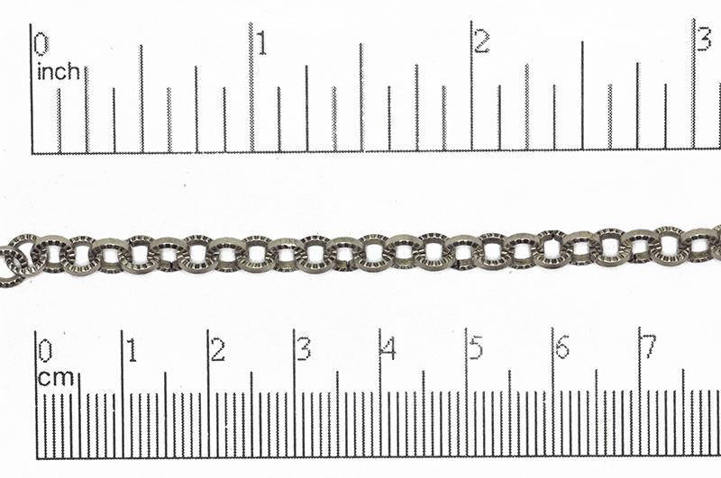 5mm Textured Circular Cable Chain Sold by The Foot - CH- 833