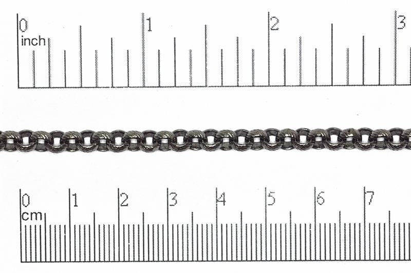 5mm Textured Rolo Chain Sold by The Foot - CH 834