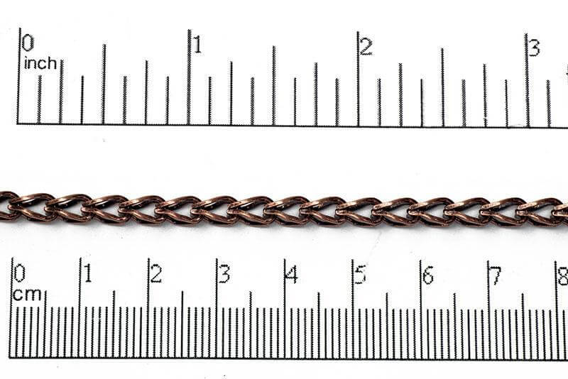 5mm x 3mm Hollow Franco Chain - Made of Brass - Sold by the Foot - Ch-891