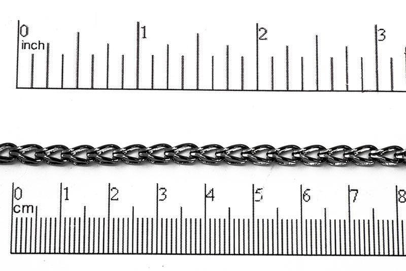 5mm x 3mm Hollow Franco Chain - Made of Brass - Sold by the Foot - Ch-891