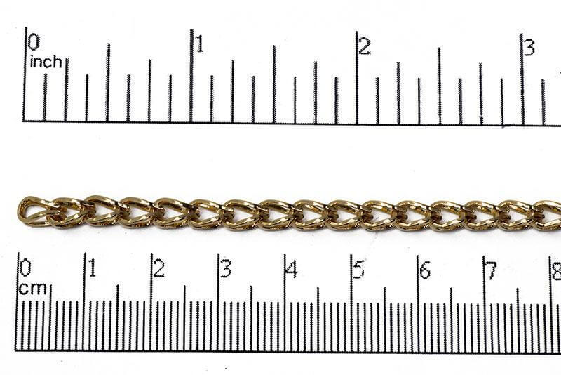 5mm x 3mm Hollow Franco Chain - Made of Brass - Sold by the Foot - Ch-891