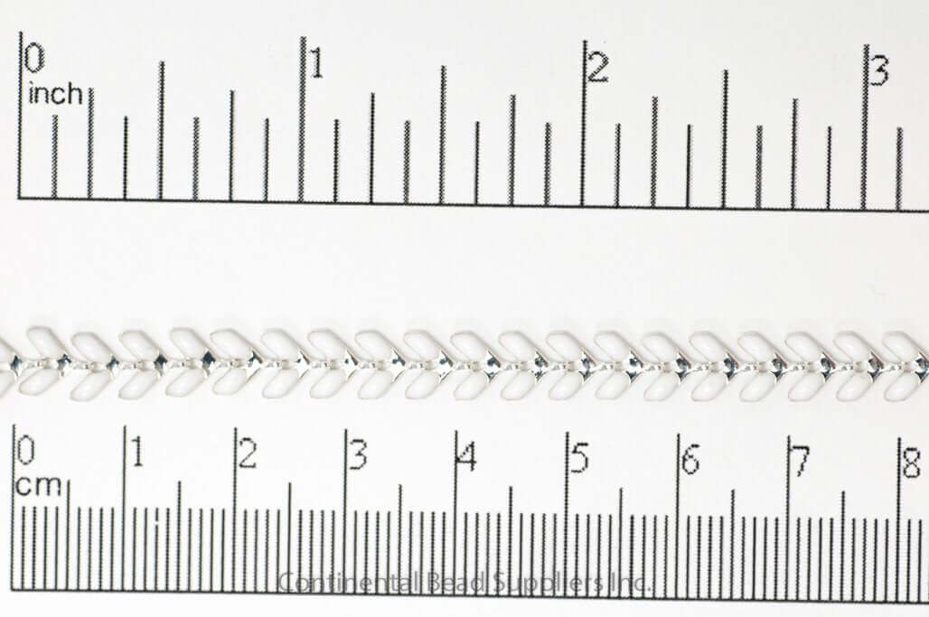 6mm x 5mm Black Epoxy Chevron Chain Specialty Chain Sold by The Foot - CH 898