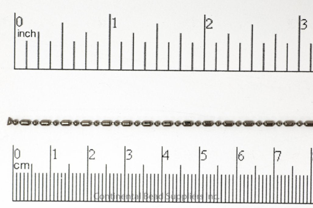 2mm Dot-Dash Ball Chain - Made of Brass - Sold by the Foot - CH-902