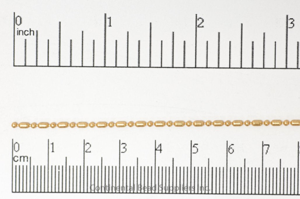 2mm Dot-Dash Ball Chain - Made of Brass - Sold by the Foot - CH-902