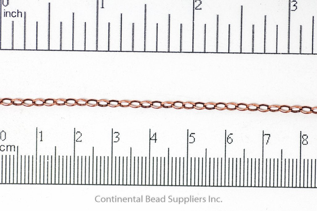 Rolo or Belcher Chain measures 2.5mm x 3.5mm sold by the Foot - CH 910