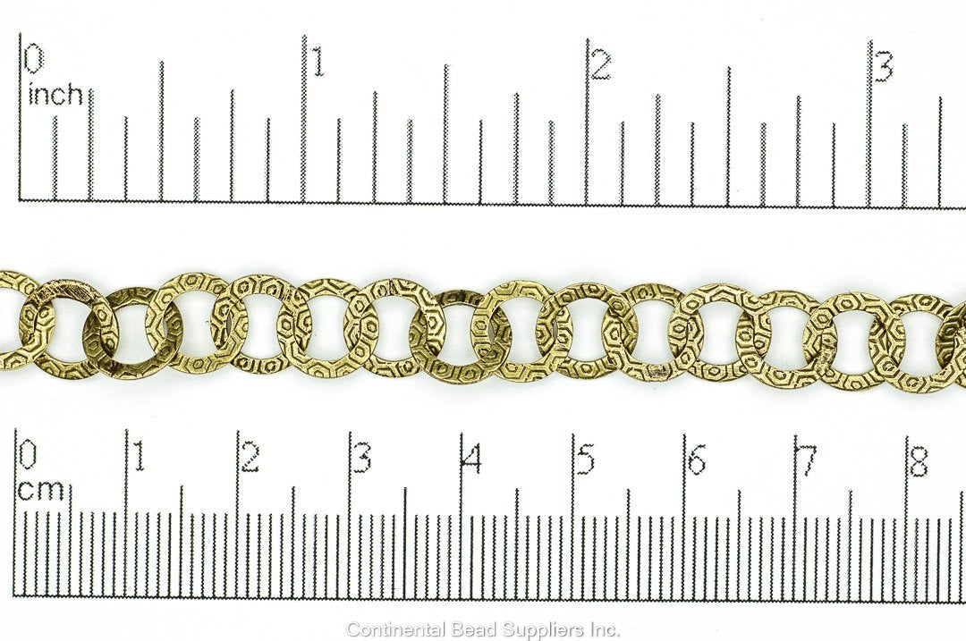 9mm Round Flattened Textured Cable Chain Sold by The Foot - CH 930