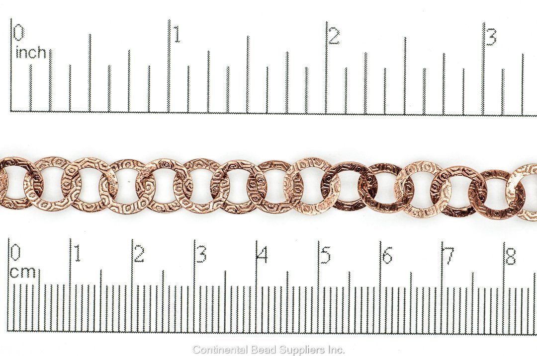 9mm Round Flattened Textured Cable Chain Sold by The Foot - CH 930