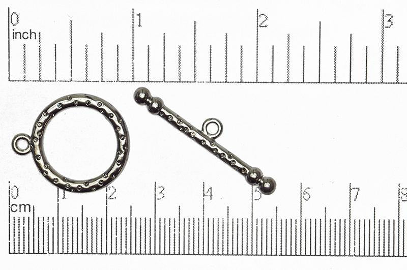 21mm Ring, 36mm Bar Perforated Toggle Clasp - Made of Pewter - Multiple Finishes - Sold as a Set - CBS1850