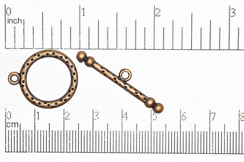 21mm Ring, 36mm Bar Perforated Toggle Clasp - Made of Pewter - Multiple Finishes - Sold as a Set - CBS1850