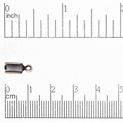 Cord End Fold-Over 3mm for Cord or Chain - Multiple Colors - Per Dozen