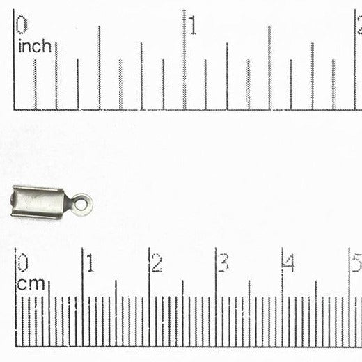 Cord End Fold-Over 3mm for Cord or Chain - Multiple Colors - Per Dozen