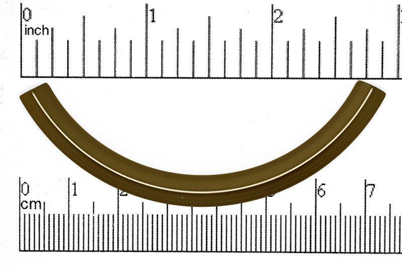 3.5" Large Curved Square Tube - 4mm Opening - Made of Pewter - Sold by the Piece - K84