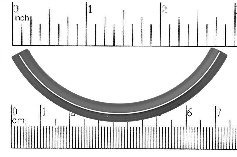 3.5" Large Curved Square Tube - 4mm Opening - Made of Pewter - Sold by the Piece - K84