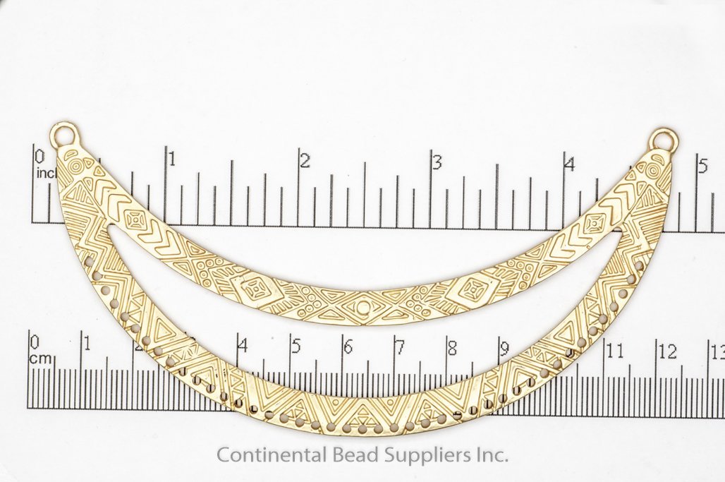 119mm Detailed Double Collar Pendant - With 43 Holes - Made of Pewter - Sold by the Piece - Multiple Finishes - K95