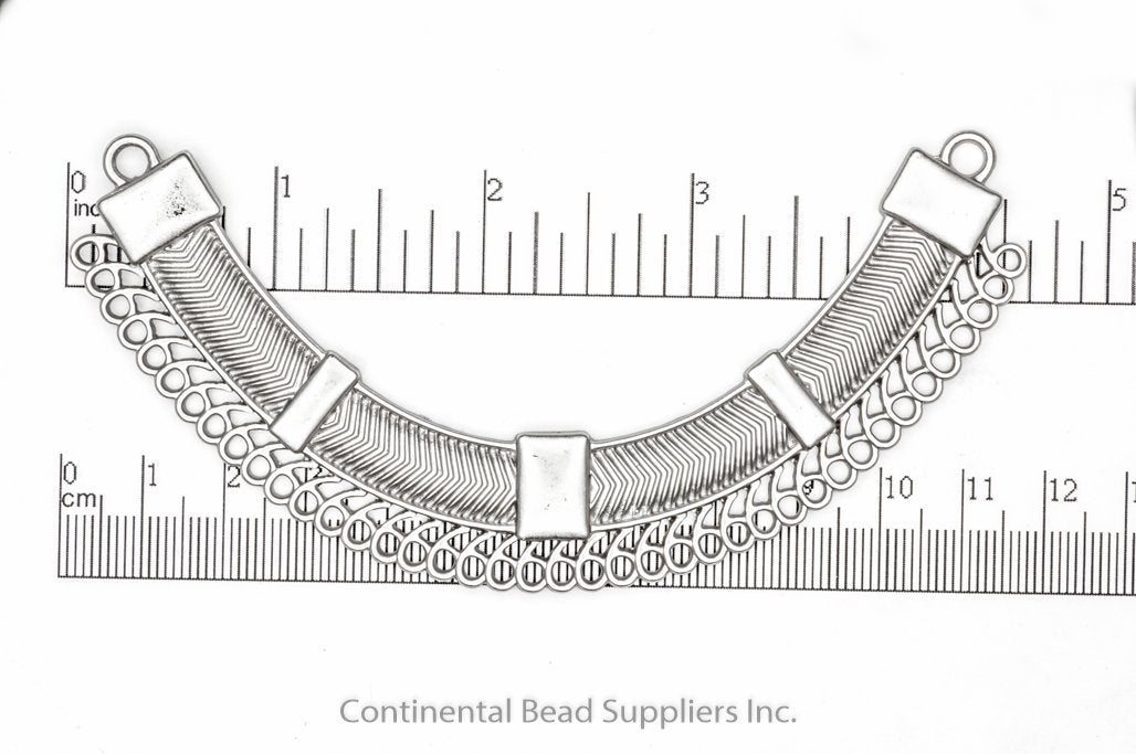 109mm Contemporary Collar Pendant - Made of Pewter - 2 Loops and 43 Holes - Available in 5 Finishes - K97