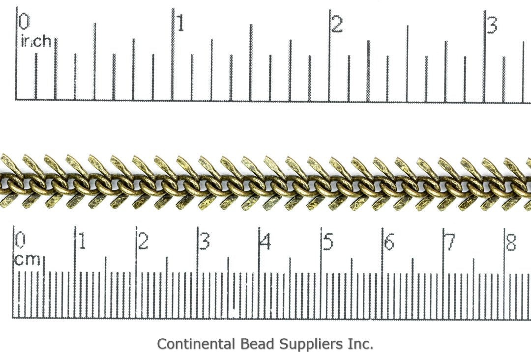 9mm Fishbone Specialty Chain sold by the Foot available in Multiple Colors - CH 113