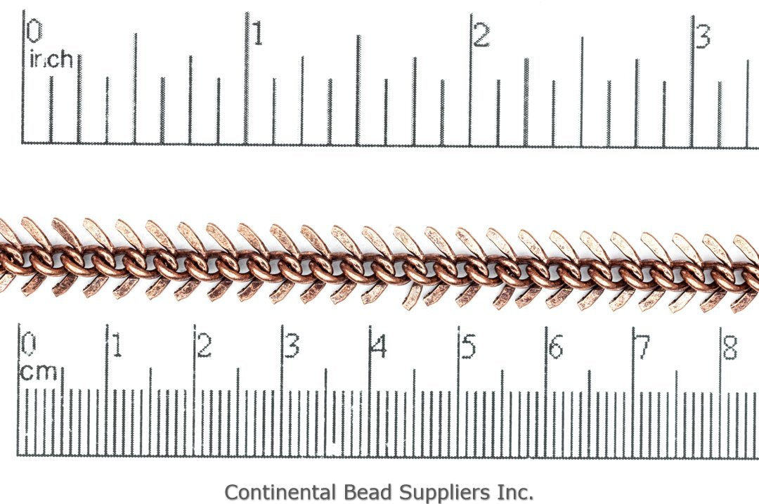 9mm Fishbone Specialty Chain sold by the Foot available in Multiple Colors - CH 113